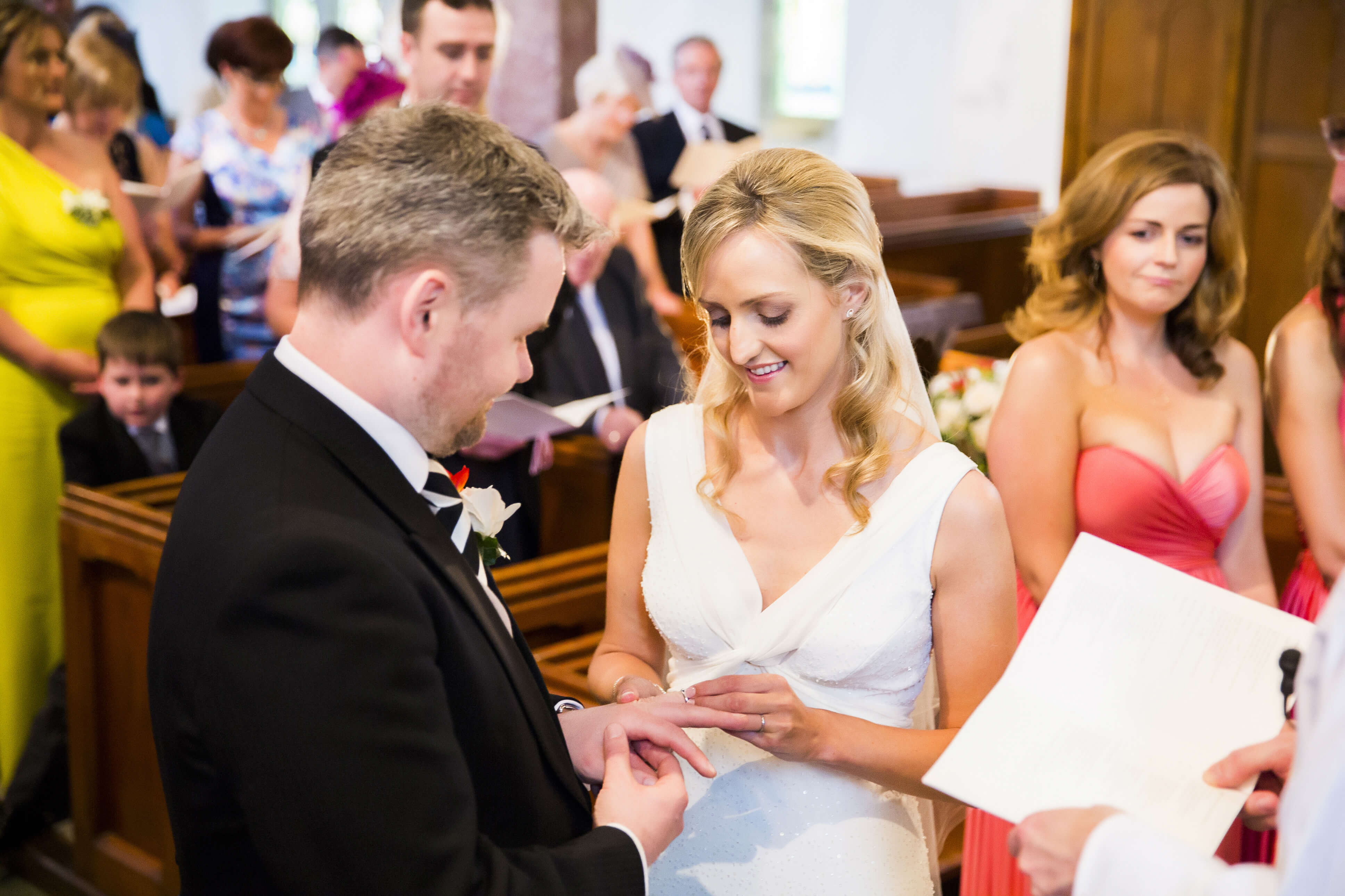 bernard carolan castle durrow wedding photographer abbeyleix church rings married