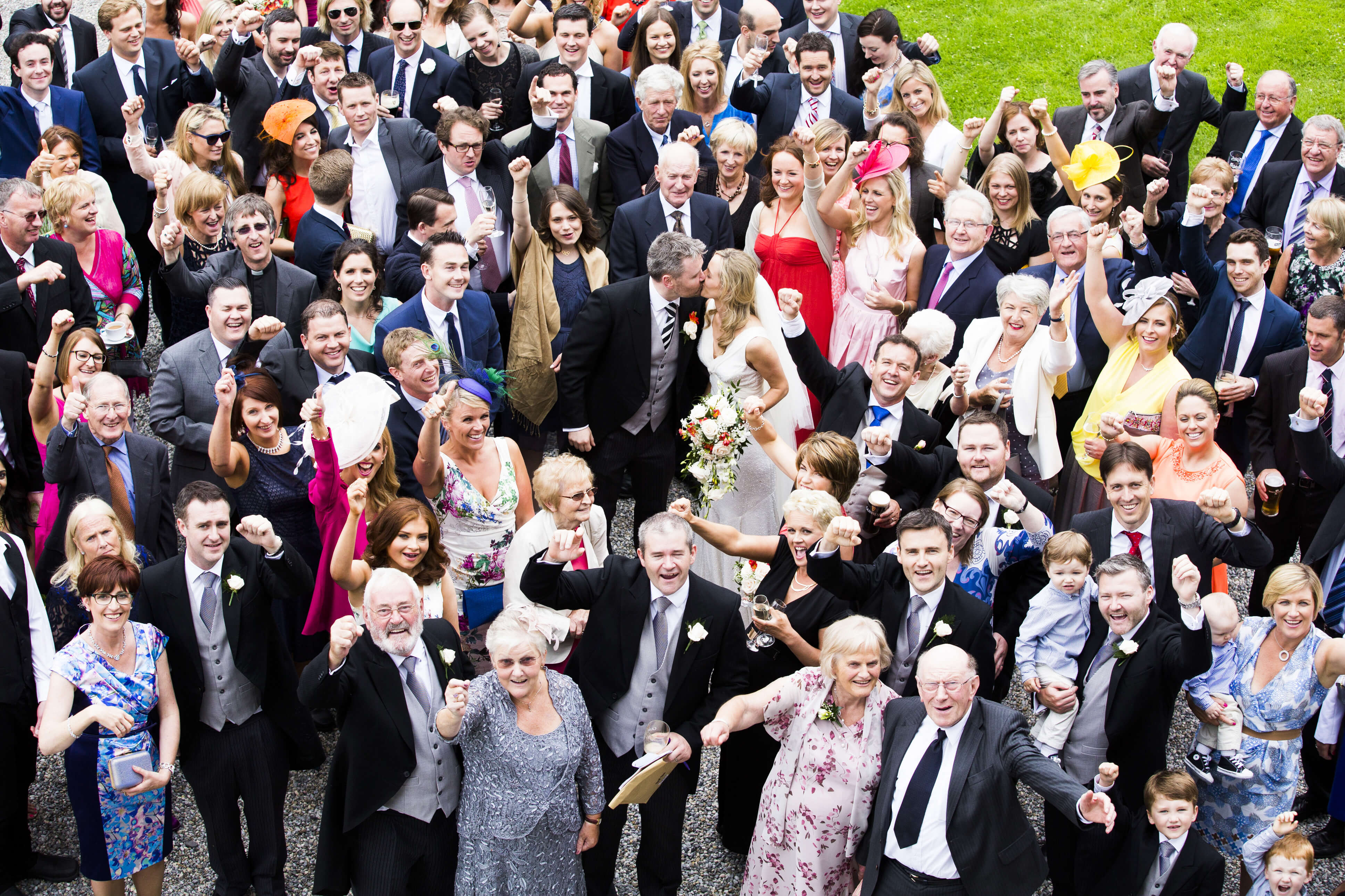 bernard carolan castle durrow wedding photographer group kiss